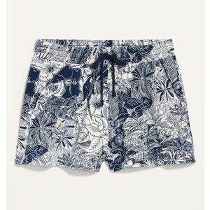 Old Navy Cali Fleece Navy Palm Print Shorts